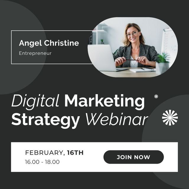 Template di design Digital Promotion Strategy Course LinkedIn post