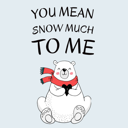 Phrase with Cute Polar Bear Instagram Design Template