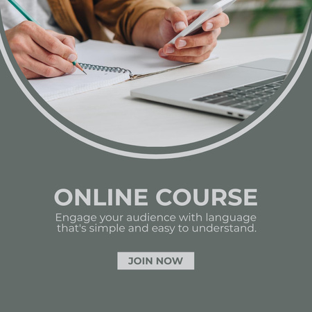 Ontwerpsjabloon van Instagram van Online Courses Ad