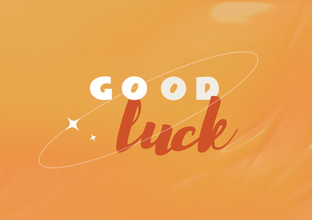 Good Luck Wishes in Orange Postcard A5 Πρότυπο σχεδίασης