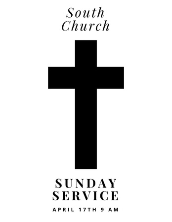 Platilla de diseño Holy Week Worship Event with Cross Flyer 8.5x11in