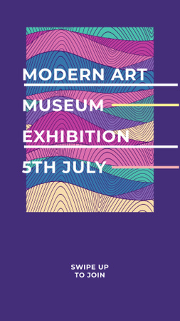 Modern Art Exhibition Announcement Instagram Story Design Template
