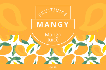 Mango Juice Offer on Orange Label Design Template