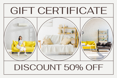 Home Furniture Discount Gift Certificate Šablona návrhu