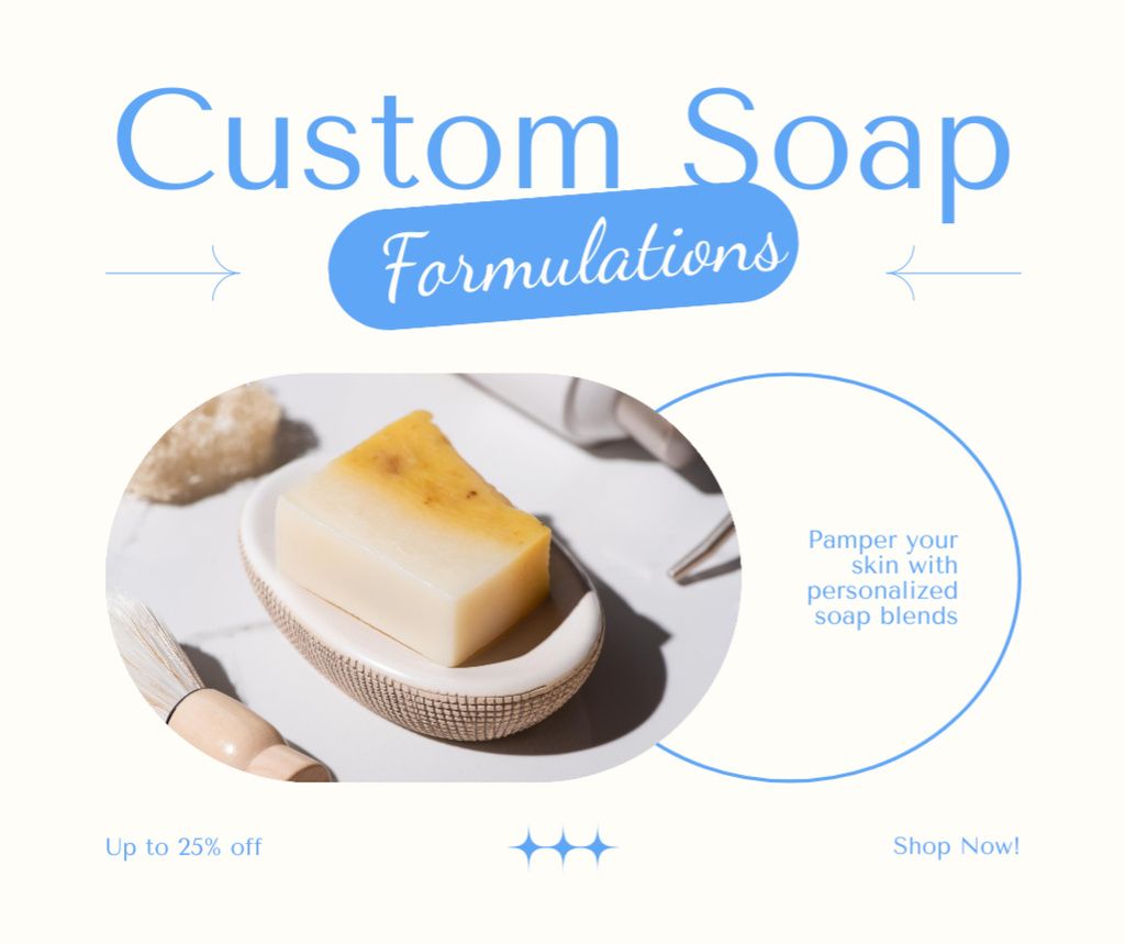 Template di design Discount on Premium Skin Care Soap Facebook