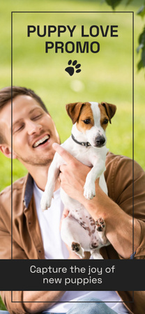 Designvorlage Schöne Welpen-Promo mit atemberaubendem Russell Terrier für Snapchat Geofilter