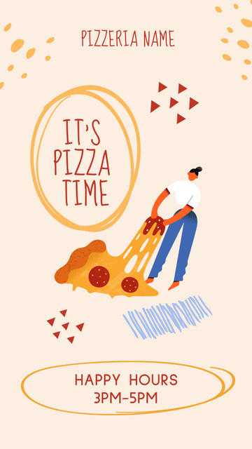 Happy Hour for Pizza Instagram Storyデザインテンプレート