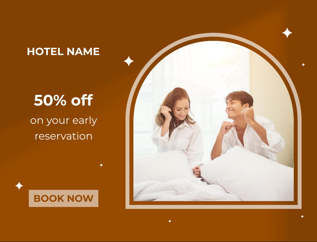 Luxury Hotel Discount Offer Postcard 4.2x5.5in Design Template