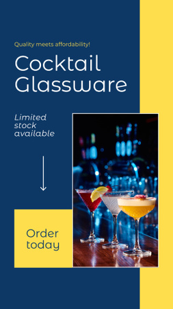 Designvorlage Verschiedene Glastrinkgeschirr-Sets erhältlich für Instagram Story