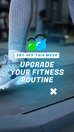 Running On Treadmill In Gym With Discount Offer TikTok Video Design Template