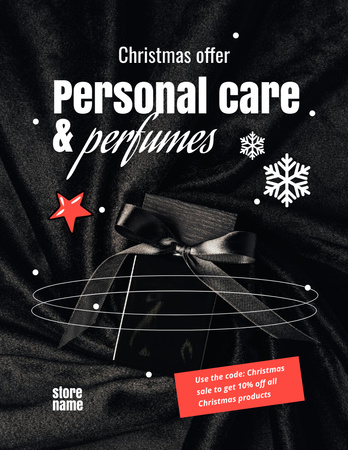 Cosmetics and Perfumes Sale on Christmas Flyer 8.5x11in tervezősablon