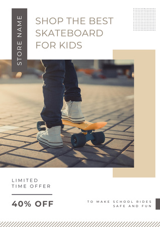 Designvorlage Best Skateboards for Kids für Poster
