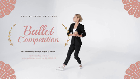 Plantilla de diseño de Anuncio de competencia de ballet Full HD video 