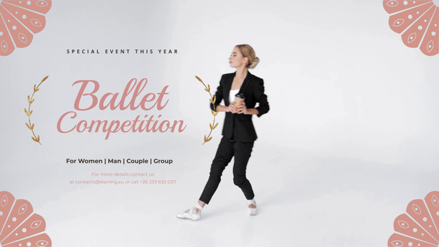 Ballet Competition Announcement Full HD video Modelo de Design