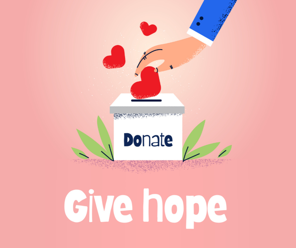 Donation and Help Motivation Facebookデザインテンプレート