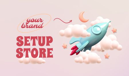 Plantilla de diseño de Online Store Ad Business card 