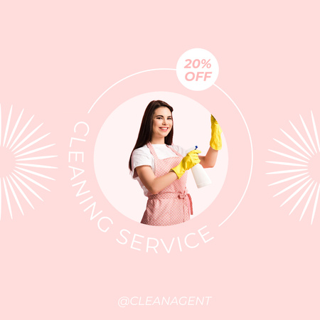 Superior Cleaning Staff Service At Reduced Cost Instagram Design Template