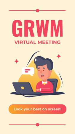 Modèle de visuel Se préparer pour une réunion virtuelle avec les tendances des médias sociaux - Instagram Story