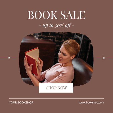 Books Sale In Our Shop Instagram Design Template