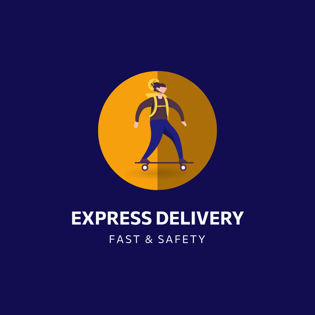 Fast and Safety Express Delivery Animated Logoデザインテンプレート