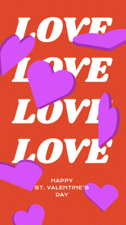 Love Text on Valentine's Day Greeting Message Instagram Story Modelo de Design