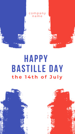 Bastille Day Celebration Announcement  Instagram Video Story Modelo de Design
