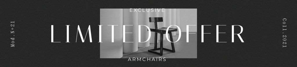 Designvorlage Furniture Ad with Stylish Black Chair für Ebay Store Billboard