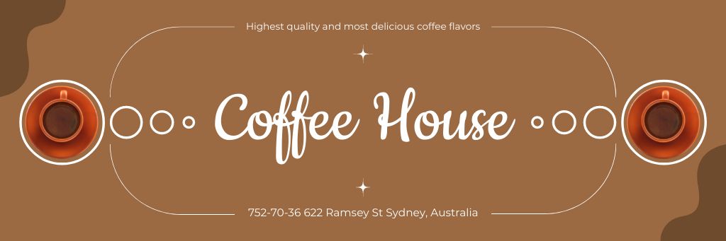 Coffee House Ad with Cups of Coffee Email header Design Template