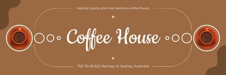 Coffee House Ad with Cups of Coffee Email header Πρότυπο σχεδίασης