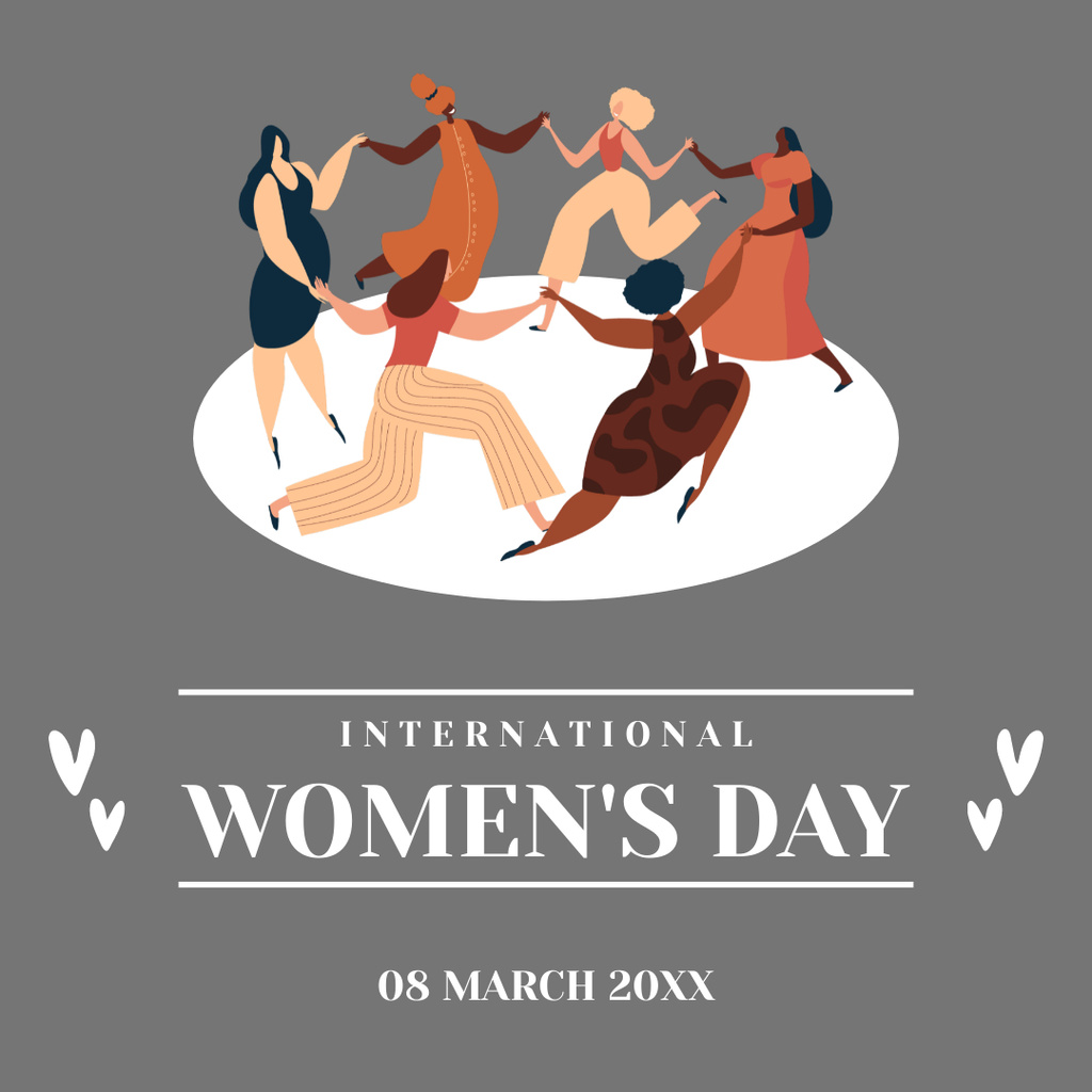 Dancing Women for International Women's Day Instagram Πρότυπο σχεδίασης