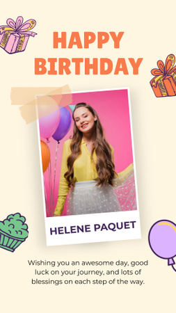 Happy Birthday Messages and Best Wishes Instagram Story Design Template