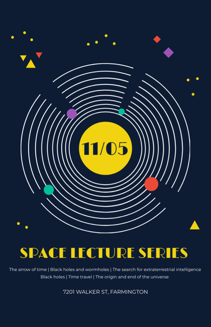 Space Exploration Lecture Series Flyer 5.5x8.5in Design Template