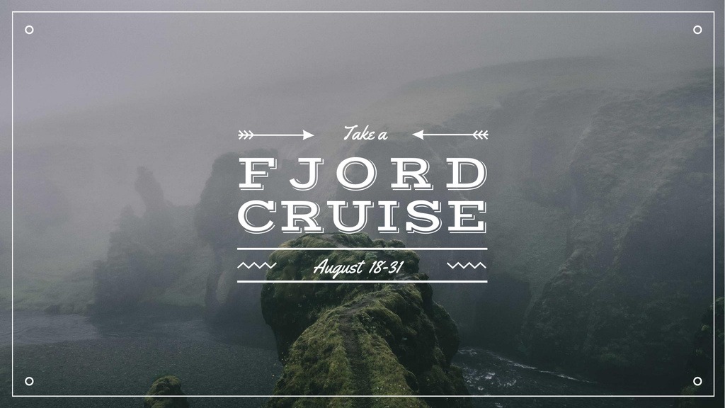 Fjord Cruise Promotion Scenic Norway View FB event cover – шаблон для дизайну