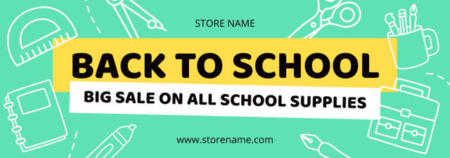 Plantilla de diseño de Big Sale Announcement on All School Supplies Tumblr 