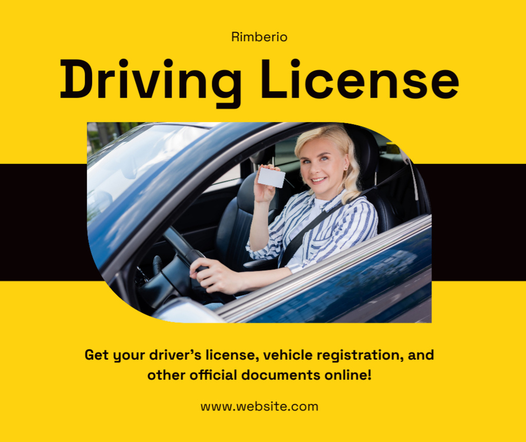 Driving School Services Available With License Facebook Šablona návrhu