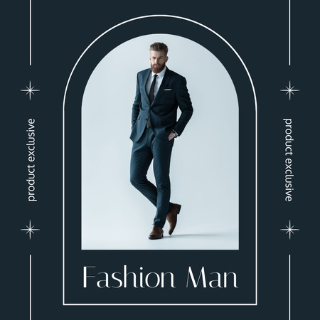 Stylish Man in Formal Costume Instagram AD Design Template