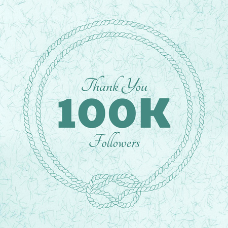 Thank You Message to Followers on Blue Texture Instagram Design Template