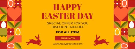 Plantilla de diseño de Special Discount for Easter Facebook cover 