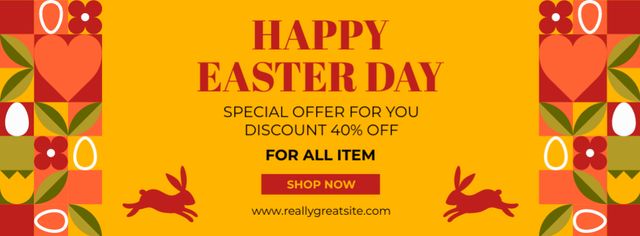 Ontwerpsjabloon van Facebook cover van Special Discount for Easter