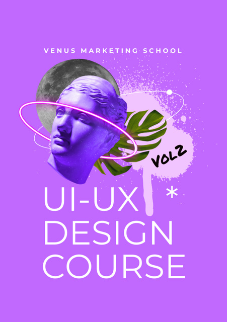 Design Course Ad with Antique Statue Flyer A5 – шаблон для дизайна
