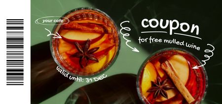 Winter Offer of Free Mulled Wine Coupon Din Large Design Template
