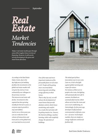 Real Estate Market Tendencies with Modern House Newsletter – шаблон для дизайну
