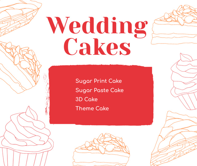 Ontwerpsjabloon van Facebook van Wedding Cake Offer