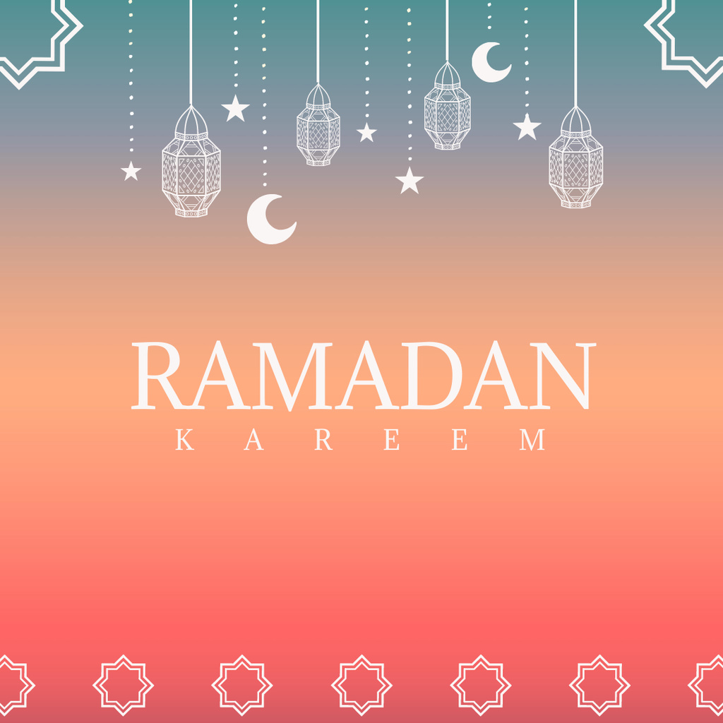 Designvorlage Lanterns for Ramadan Month Greeting für Instagram