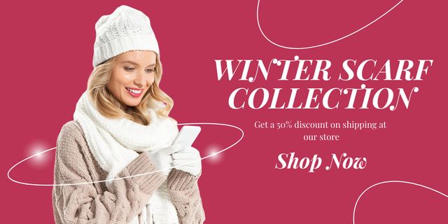 Winter Scarf Collection Ad Twitter – шаблон для дизайна