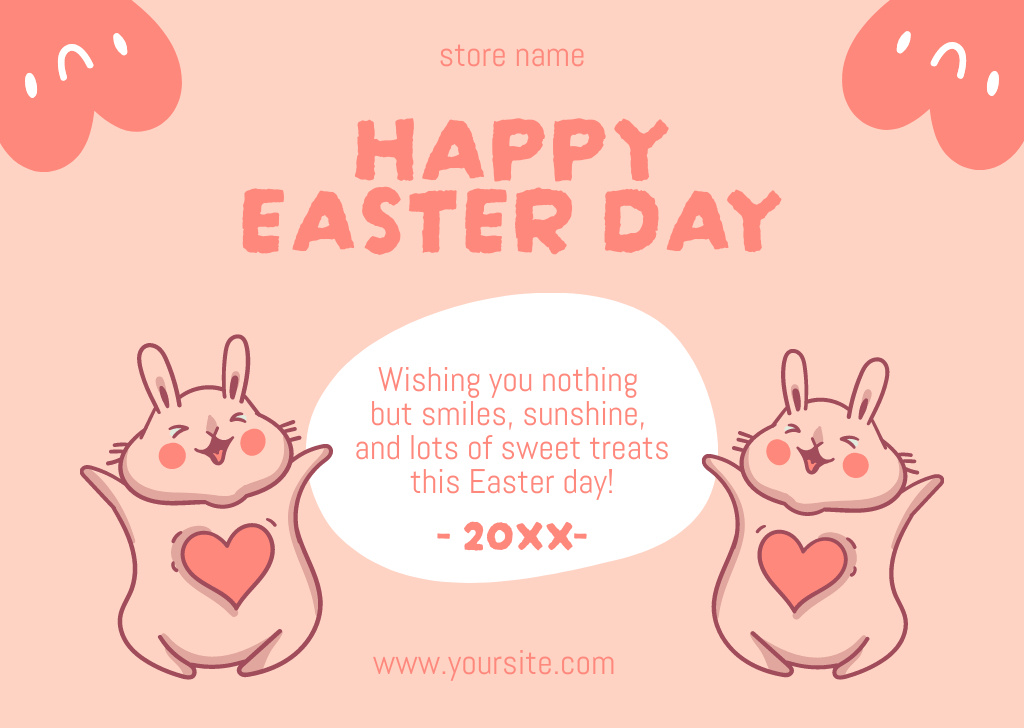 Template di design Happy Easter Day Wishes Card