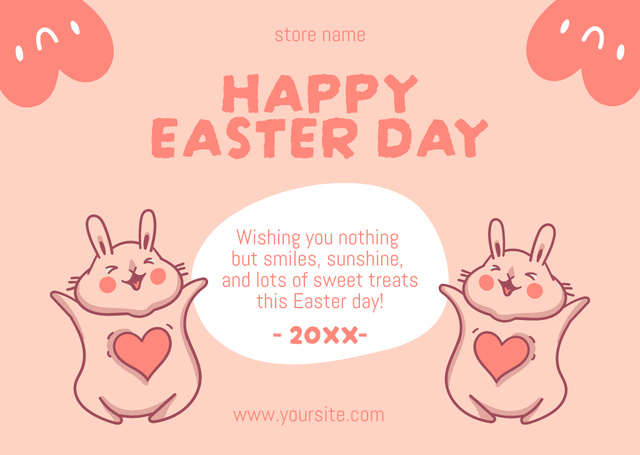 Happy Easter Day Wishes Card Design Template