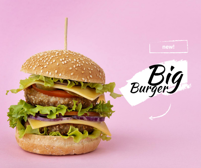 New Menu offer Burger Facebook Πρότυπο σχεδίασης