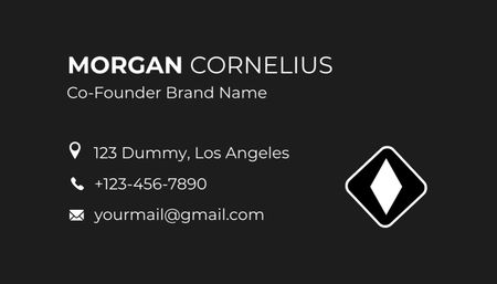 Simple Professional Black Founder Card Business Card US Design Template