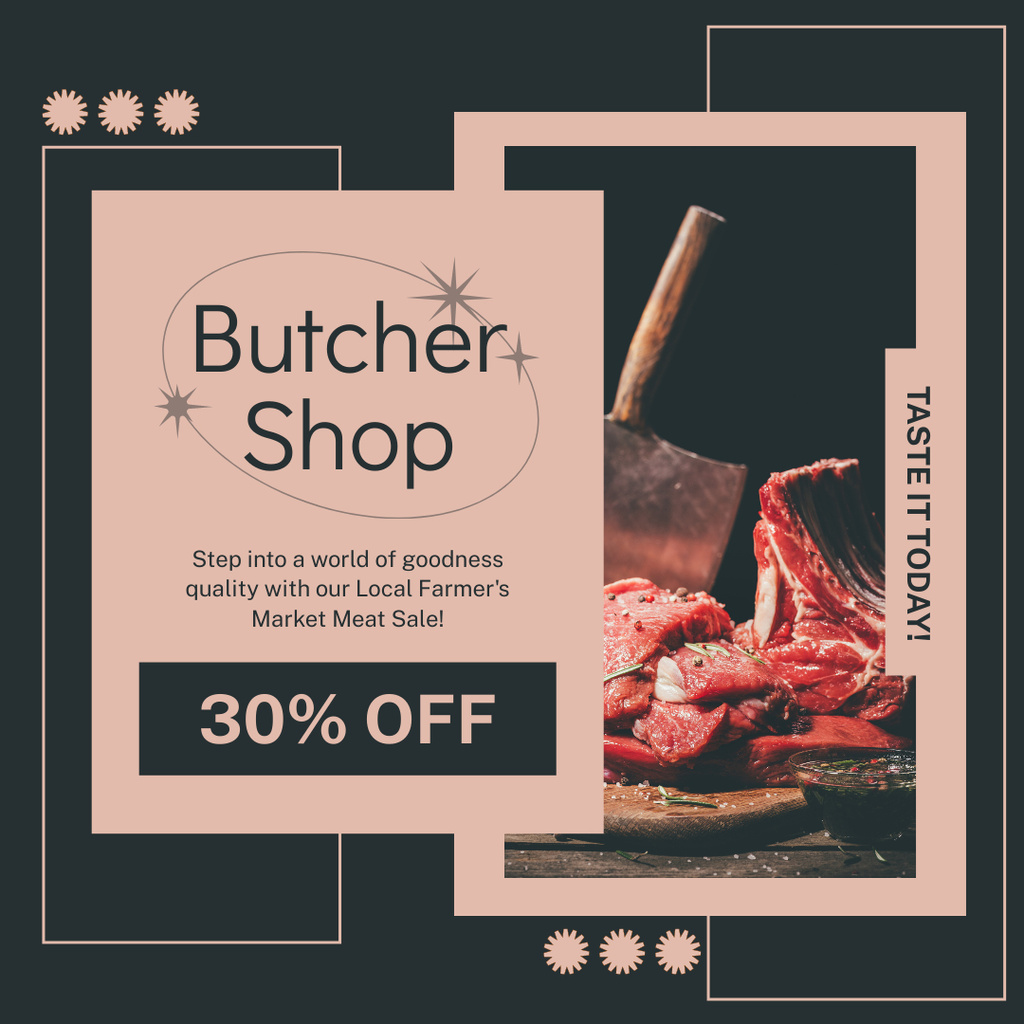 Plantilla de diseño de Freshest Meat in Butcher Shop Instagram 